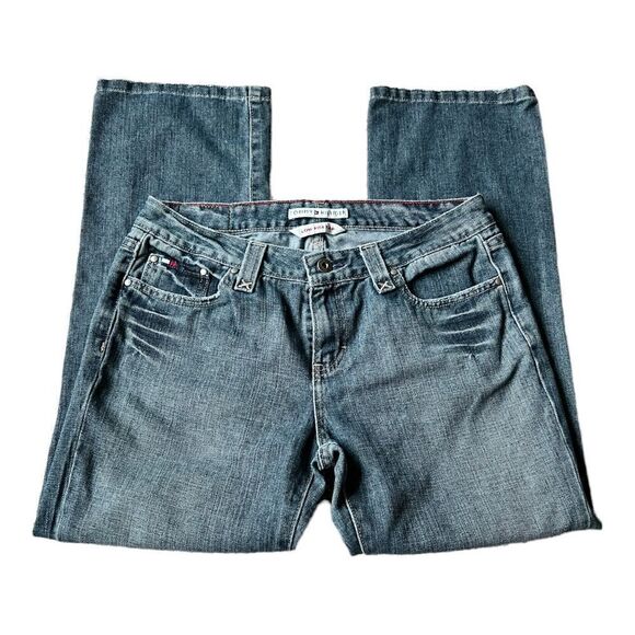 Tommy Hilfiger Medium Wash Low Rise Flare Jeans Size 8. Five pocket style. - Picture 1 of 8